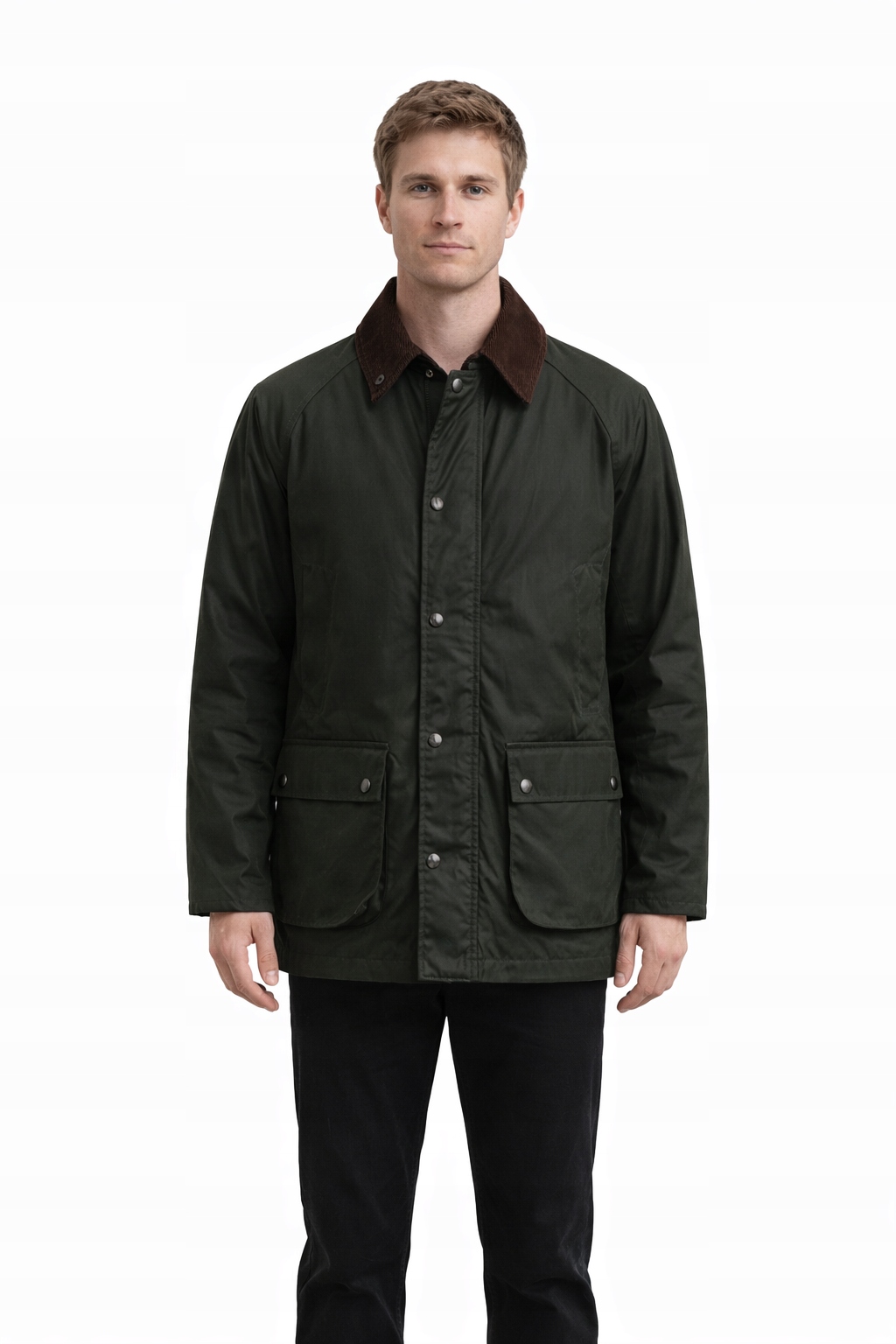 Barbour Klasická Bunda Se Semišovým Límcem Černá 40 I2B