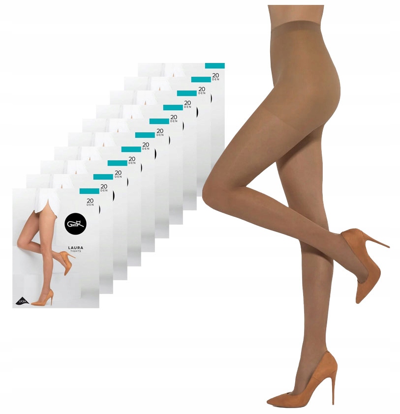 10 X Gatta Punčocháče Gatta Laura 20 Den Inka Hnědé 5-XL