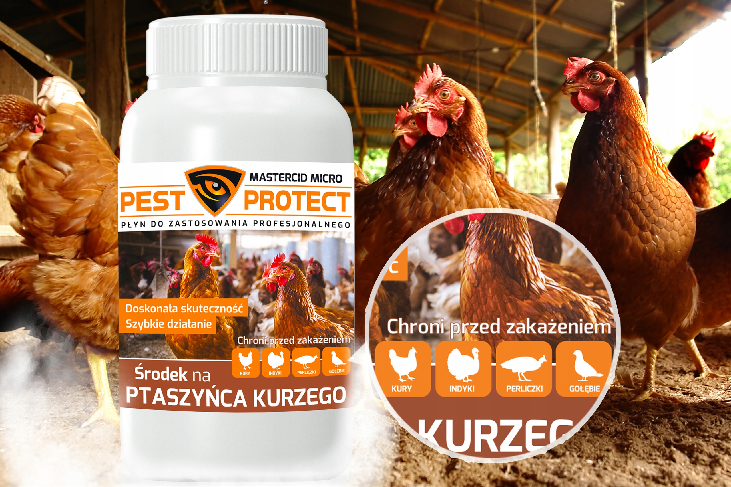 ZWALCZANIE PTASZYŃCA KURZEGO PTASZYNIEC PIÓROJAD ŚRODEK NA WSZY KURZE U KUR Pojemność 0.25 l