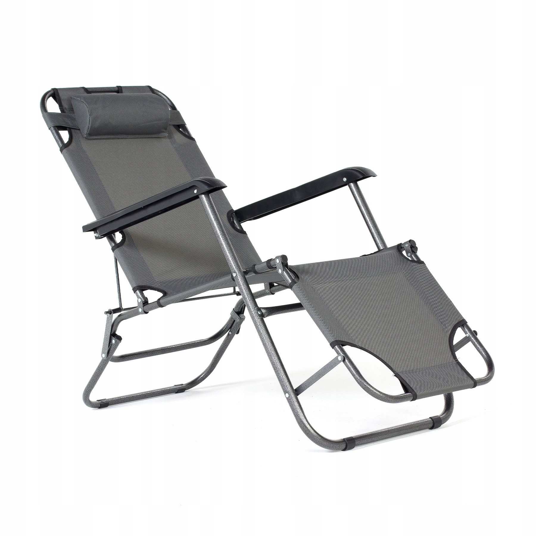 Fotel Ogrodowy Na Balkon Taras Składany Foldi Meven Szary Z Podgłówkiem
