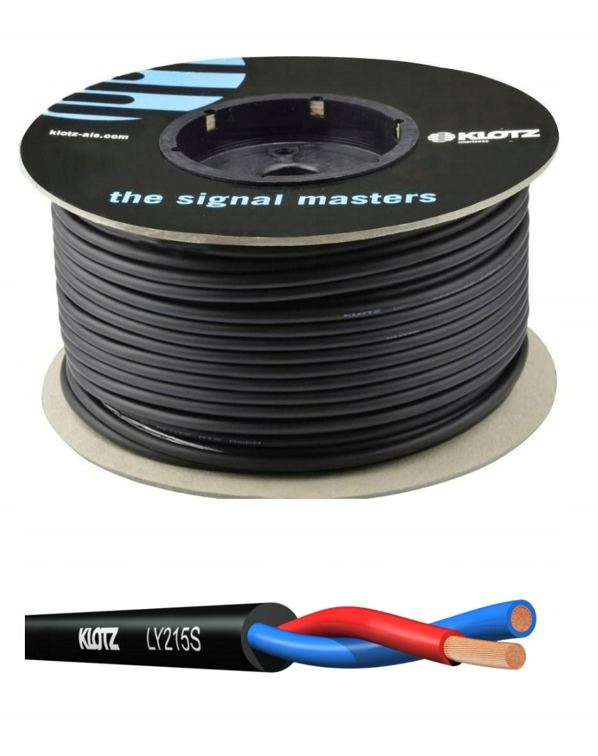 100M Klotz LY215 Profesionální Reproduktorový Kabel Ofc 2x1,5mm Rolka