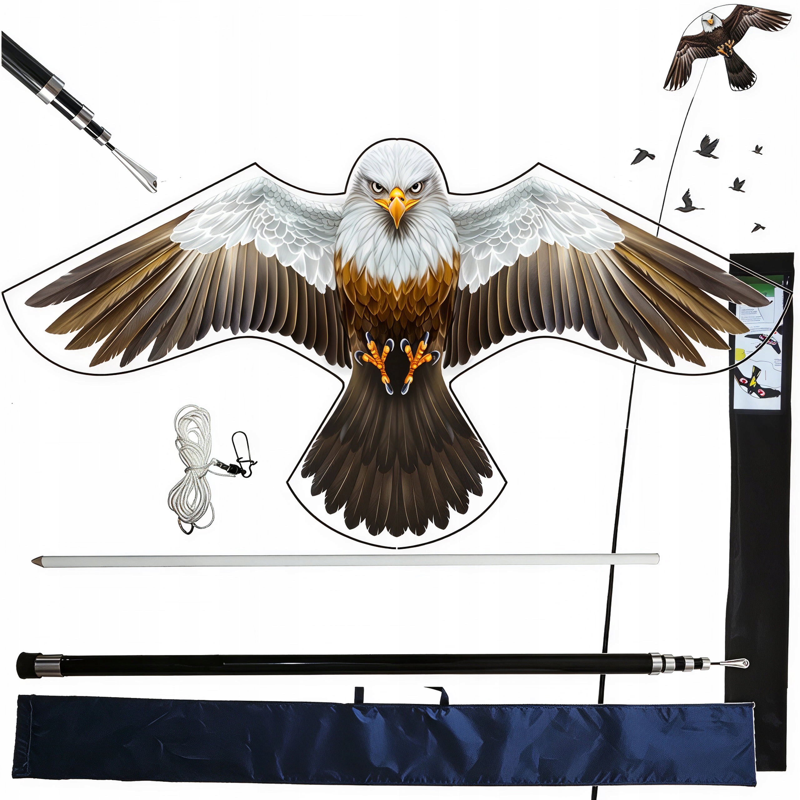 Létající drak Odpuzovač ptáků Orel Jestřáb Sada s teleskopickým stožárem 5