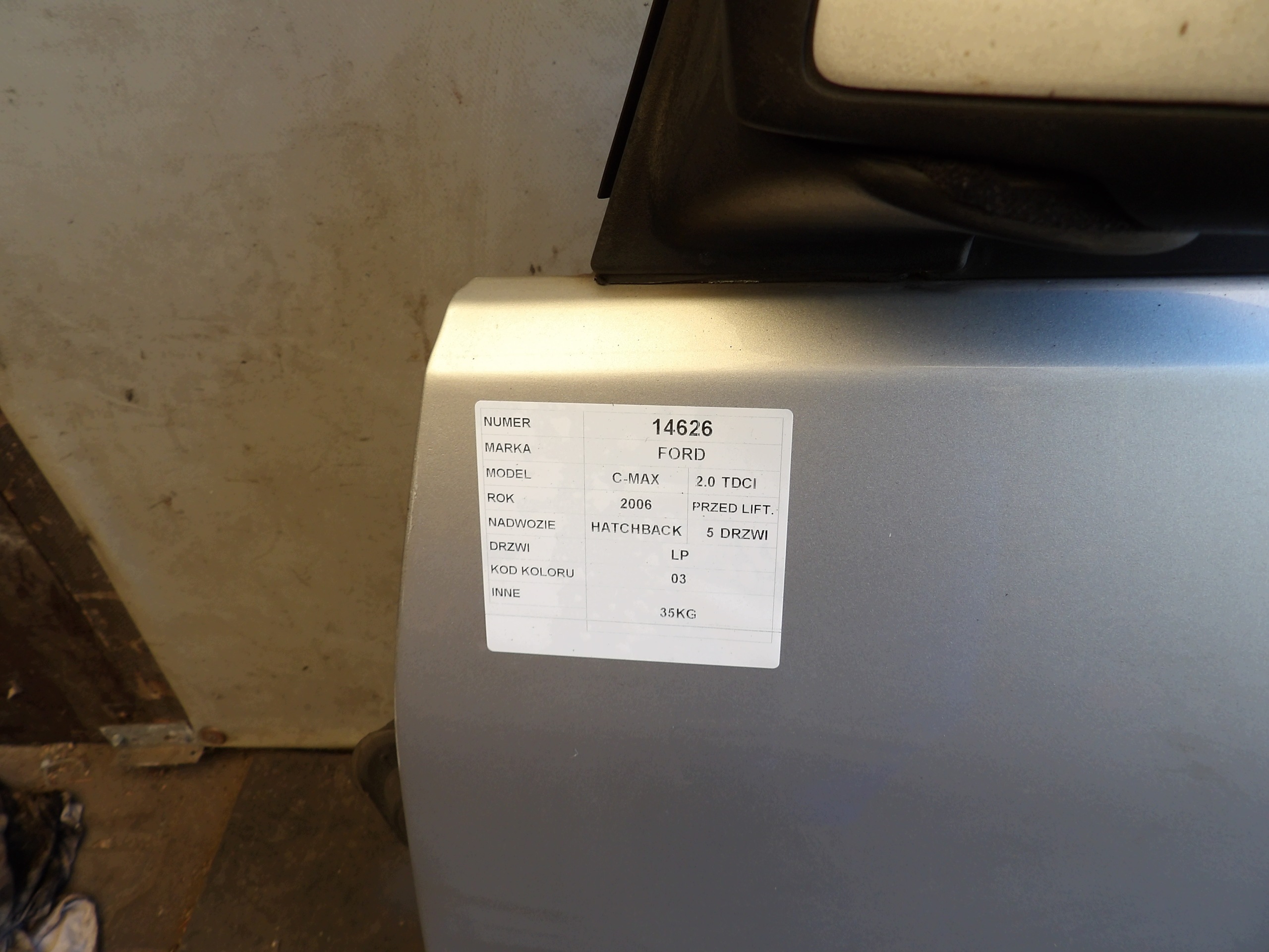 Ford C-max and 2,0 TDCI door front left 03