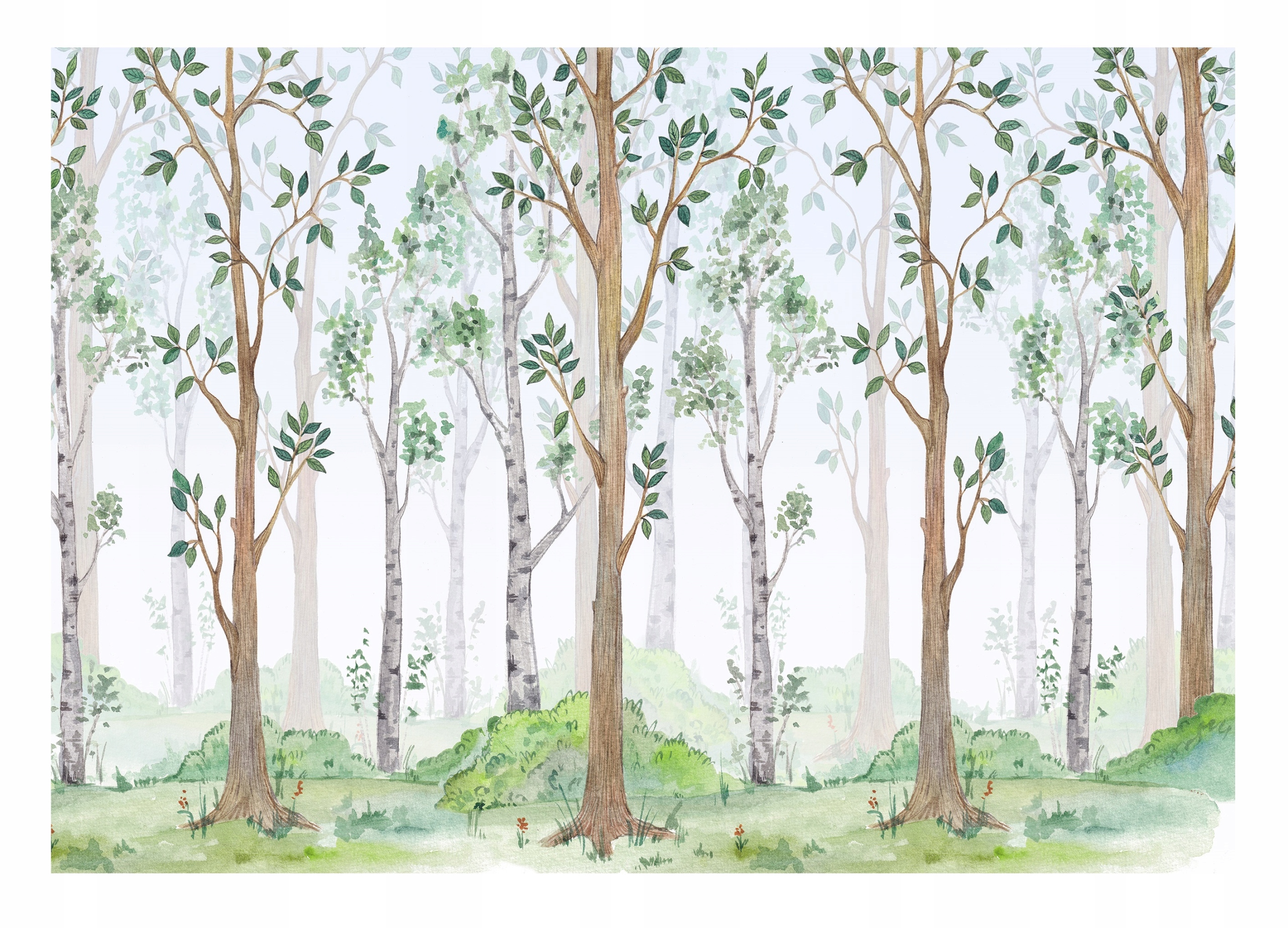 Фреска акварельный лес