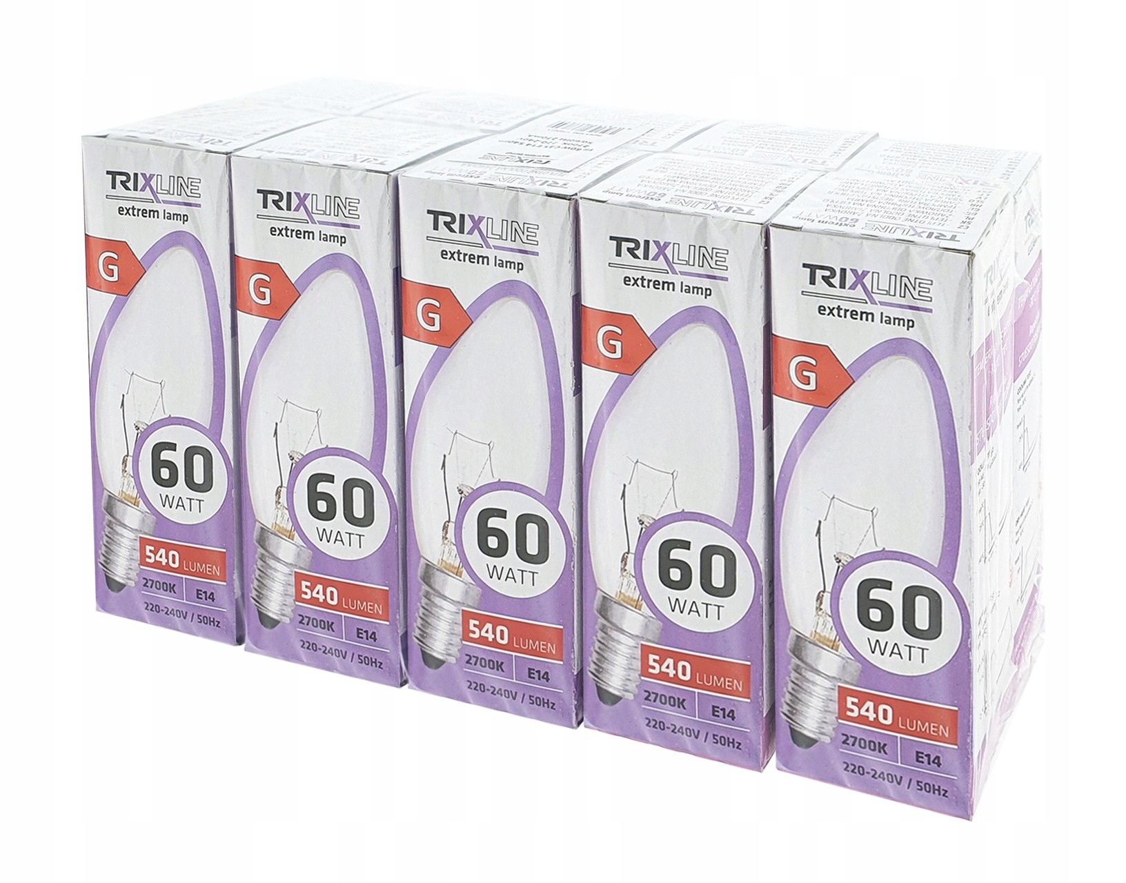

10x Żarówka Tradycyjna Świeczka 230V E14 60W Tr