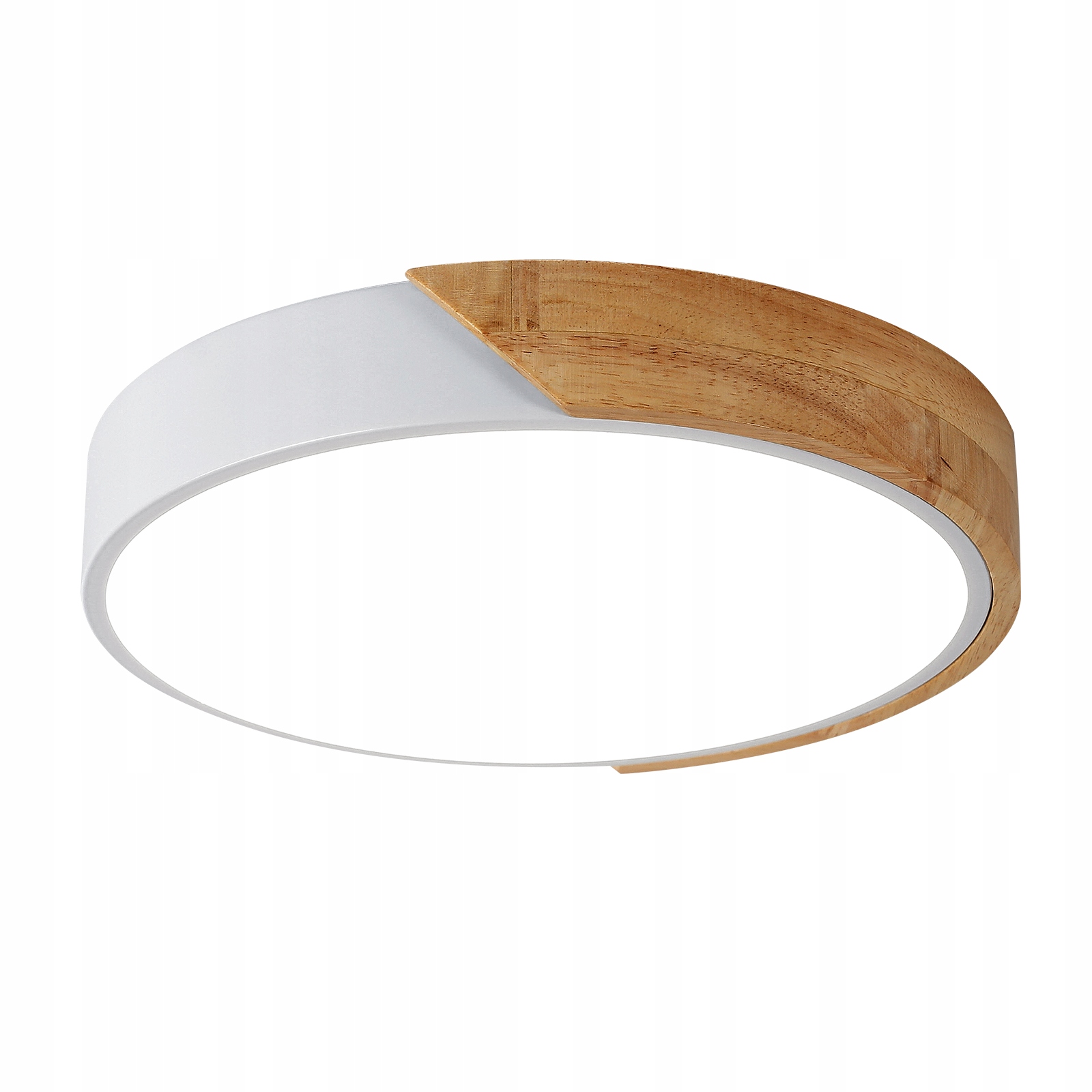 Lampa Sufitowa Led Plafon Okrągły Drewno Nowoczesny 30W 6500K Do Salonu