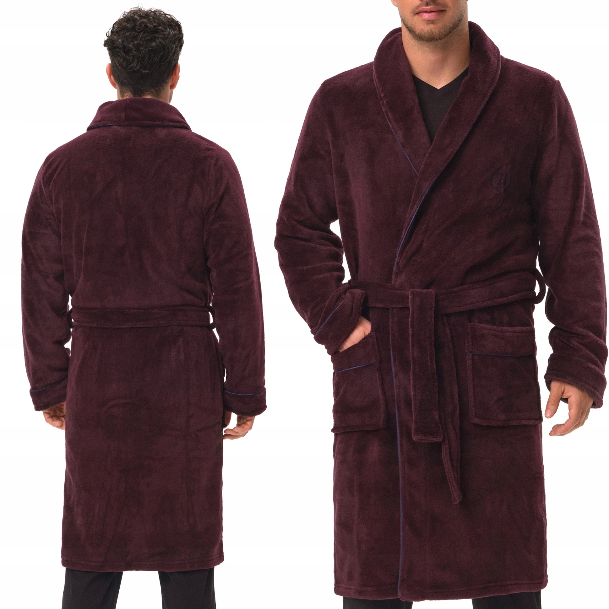 Henderson Hustle elegantní pánský župan se zavazováním v pase a Límečkem XL