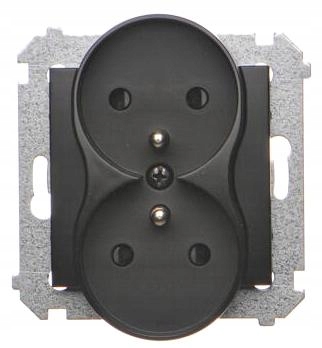 SIMON 54 GNIAZDO PODW. Z/U CZARNY MAT DGZ2M.01/49