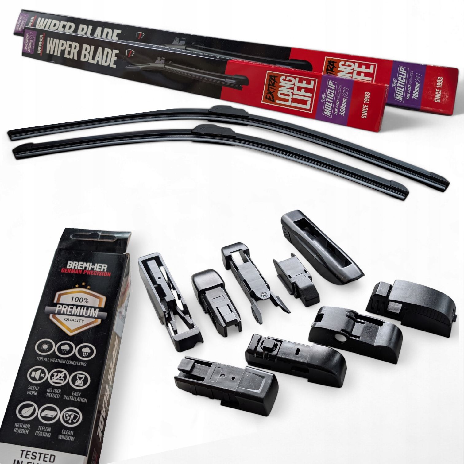 Wycieraczki Uniwersalne płaskie Premium przód 700 550mm Long Life 70 55cm