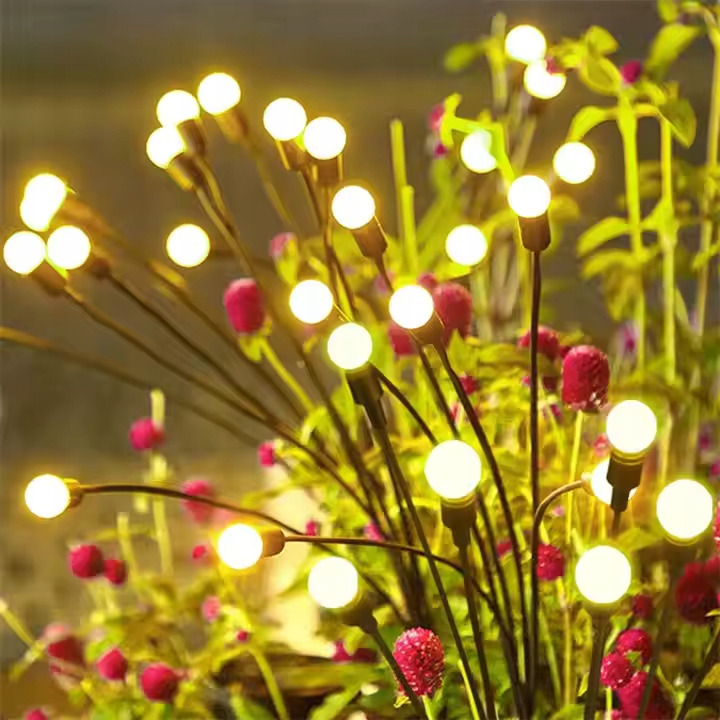 Lampki solarne LED kulki białe ogrodowe wbijane światło dekoracyjne