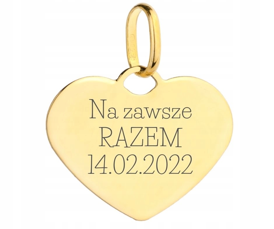Zlatý Přívěsek Srdíčko Srdce Gravírování 58