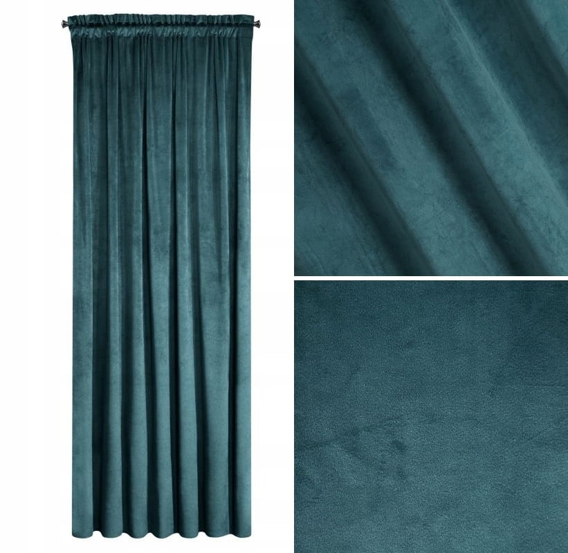 

Zasłona Welur Velvet Na Taśmie 140X270 Niebieska