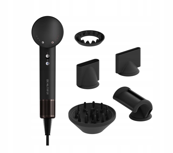 Suszarka do włosów Beautifly DryFinity Dyfuzor 1600W 3 prędkości Grafitowy