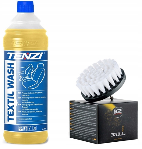 Tenzi Textil Wash Środek Do Prania Tapicerki 1L Szczotka K2 Brill