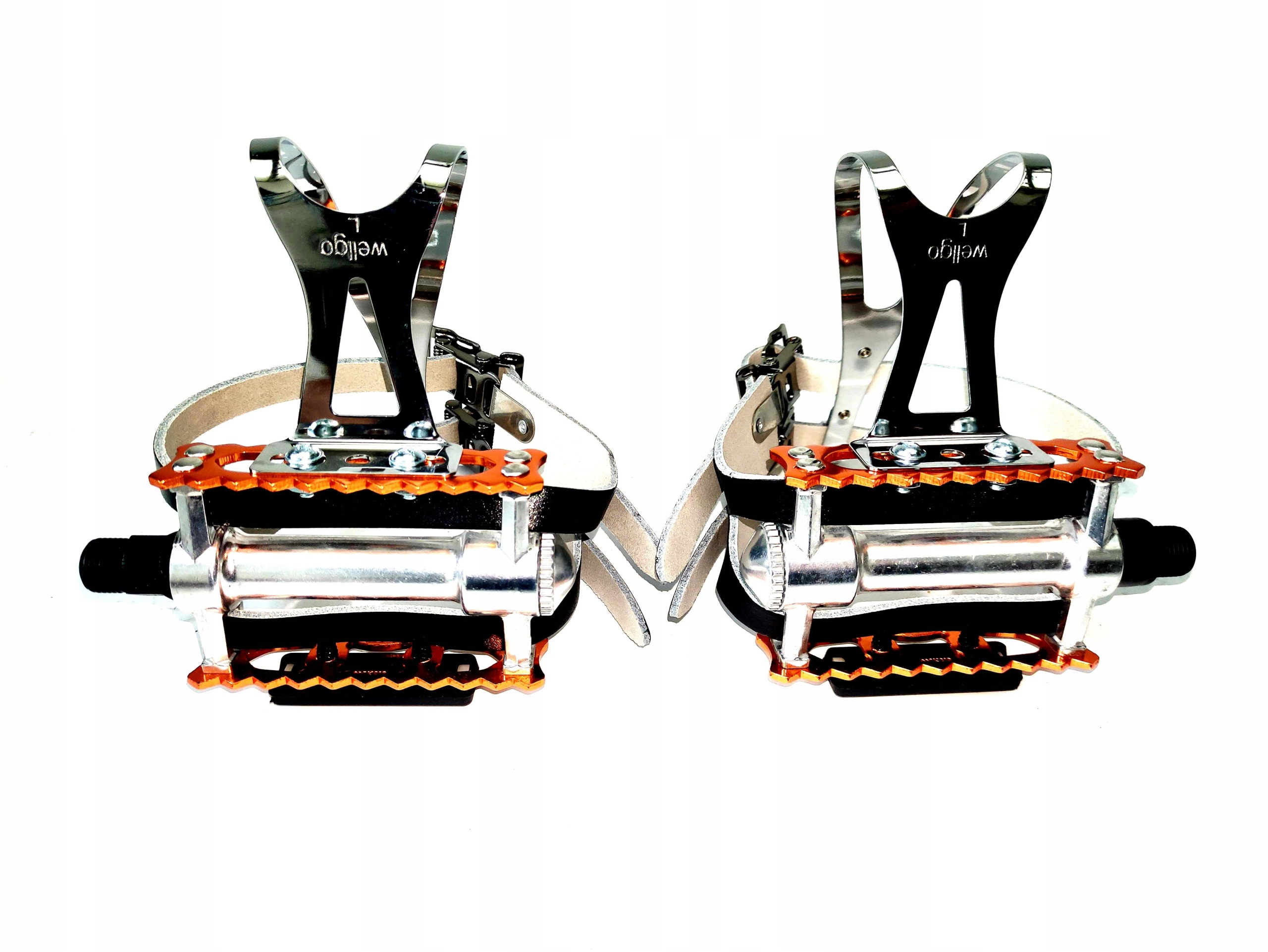 NOWE PEDAŁY OSTRE + NOSKI + PASKI SKÓRA DOUBLE TOE Model VP+WELLGO