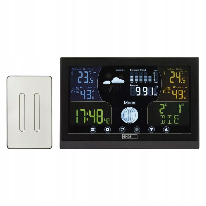 Stacja meteo pogodowa bezprzewodowa, czarna E6018 Zasilanie bateryjne