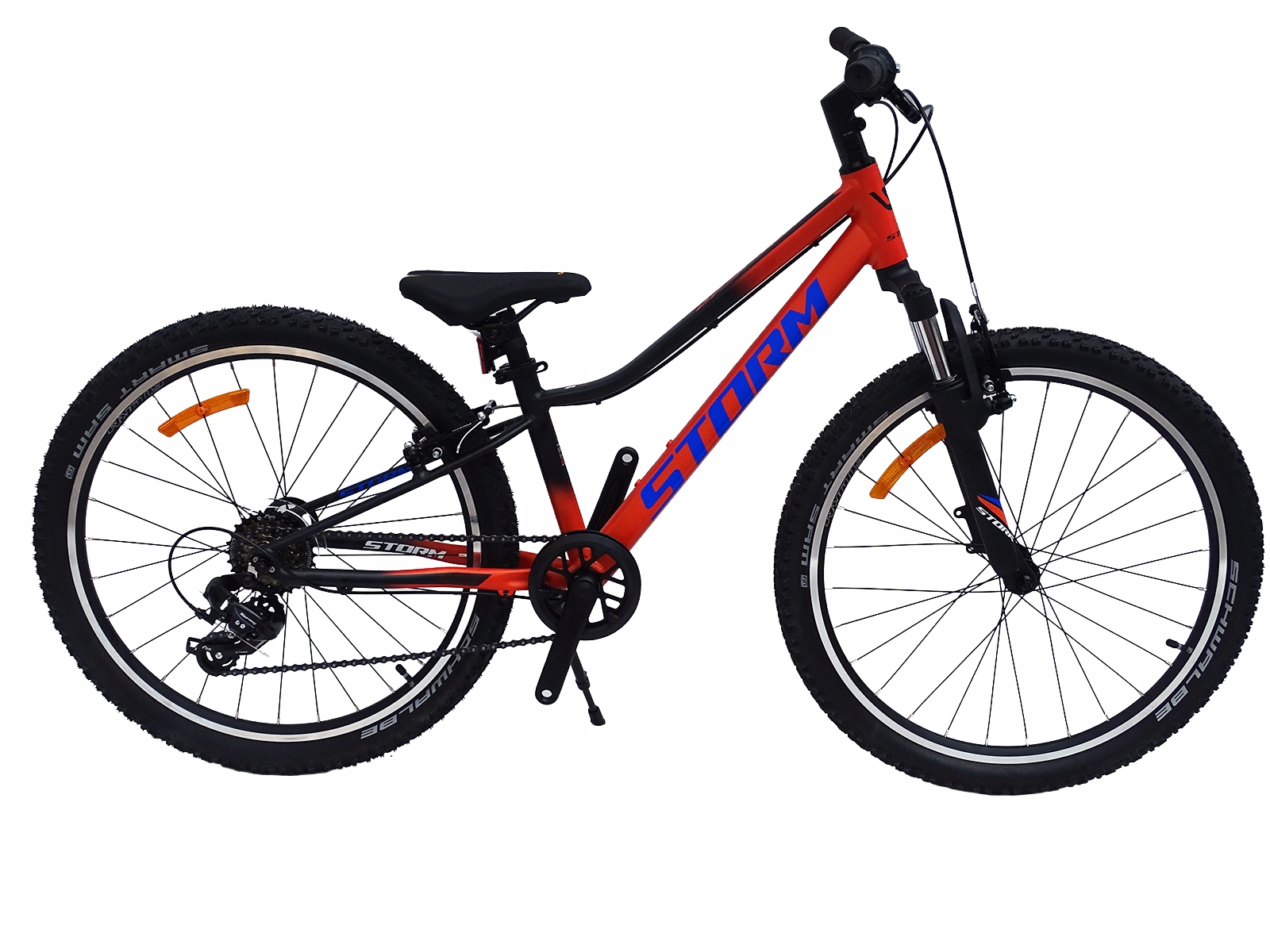 Rower 24 Racer Mtb Amortyzowany Shimano Aluminium Pomarańczowo-czarny
