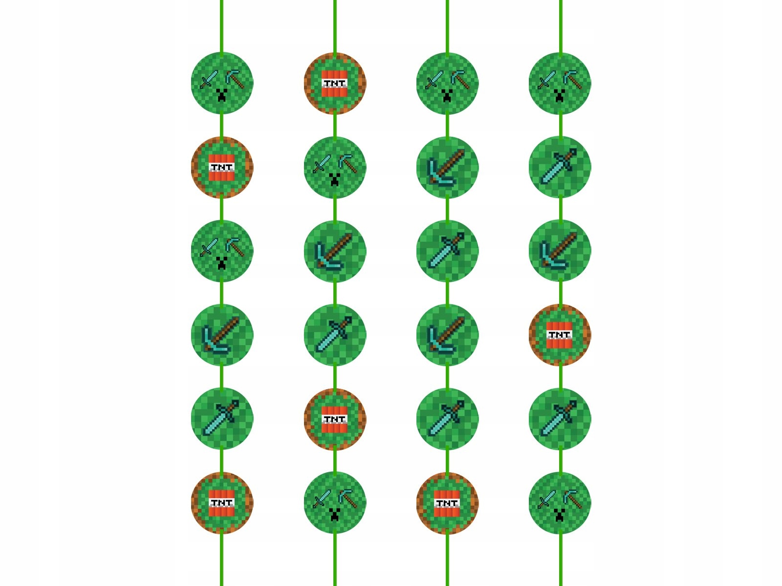 DEKORACJA WISZĄCA BANER GIRLANDA Minecraft 4 sztuk