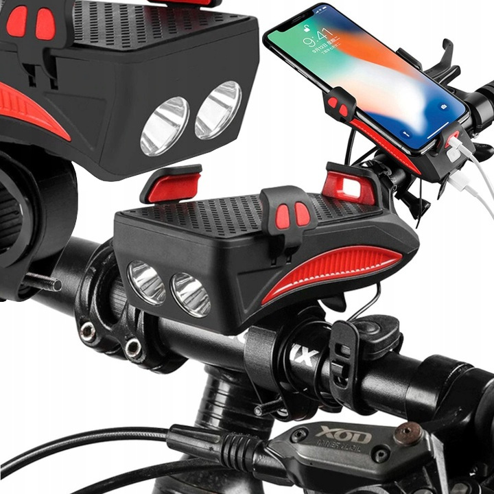 

Lampka Lampa Rowerowa Uchwyt Na Telefon Klakson