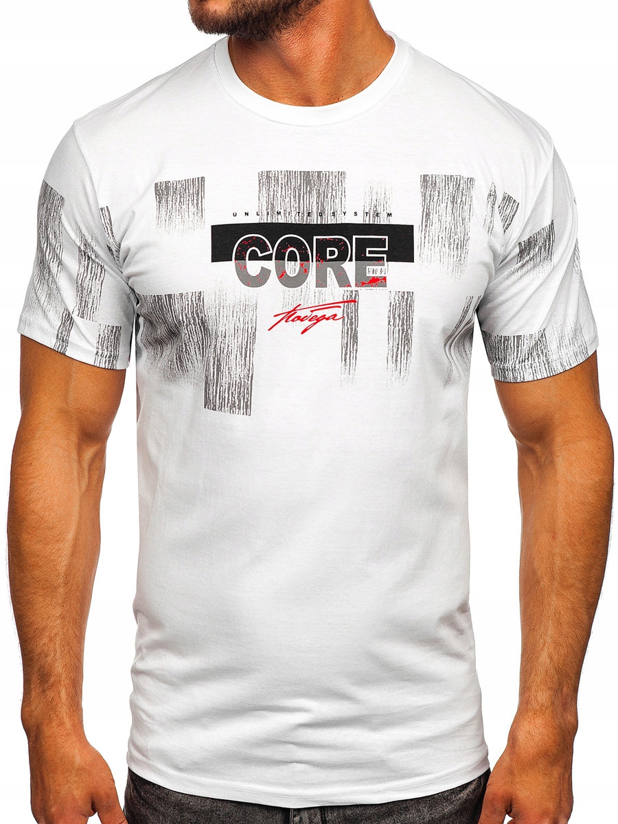 

T-shirt Męski Z Nadrukiem Biały 14703 Denley_xl
