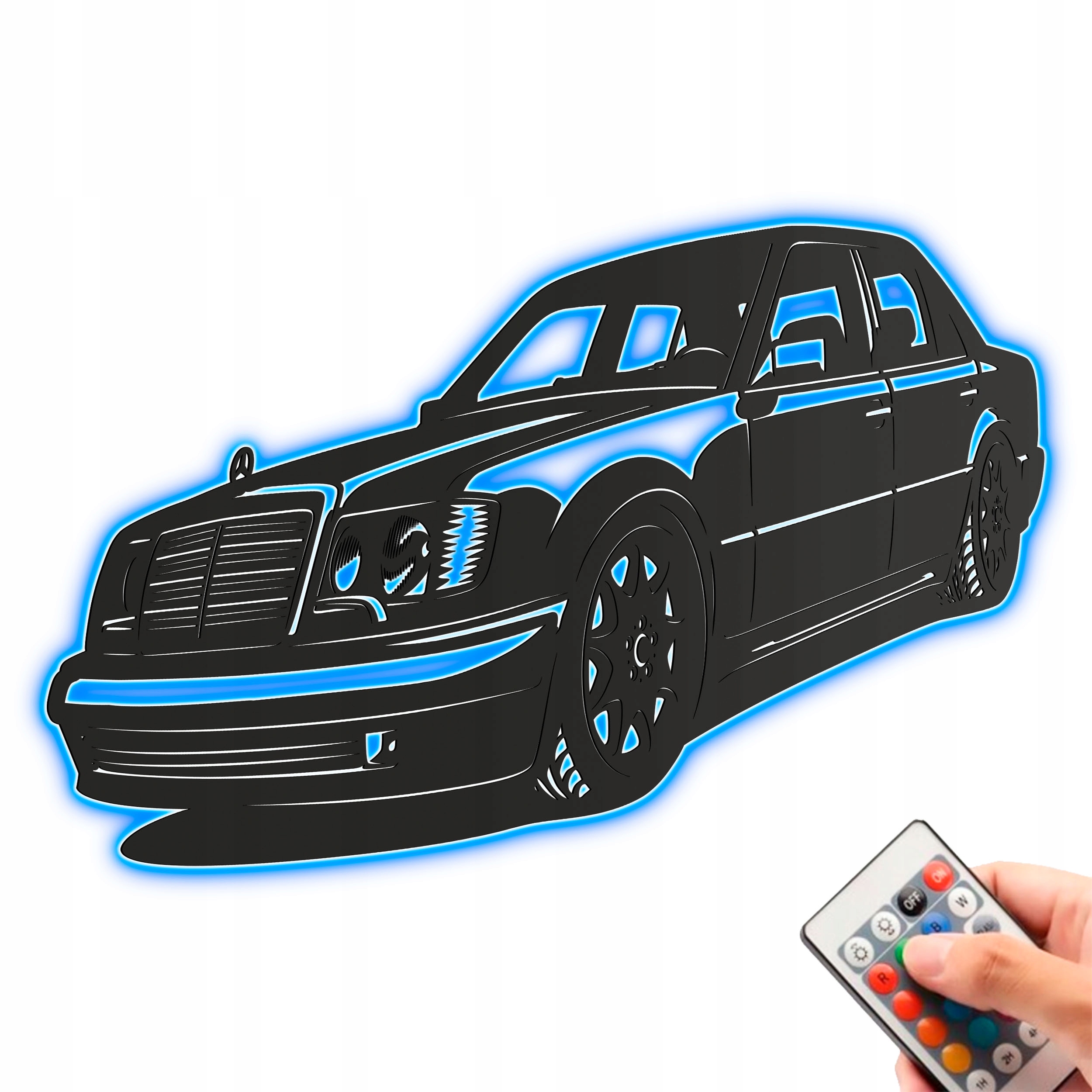 Mercedes-Benz 500 E Drevený 3D obraz Nočná Lampa Led diaľkové ovládanie