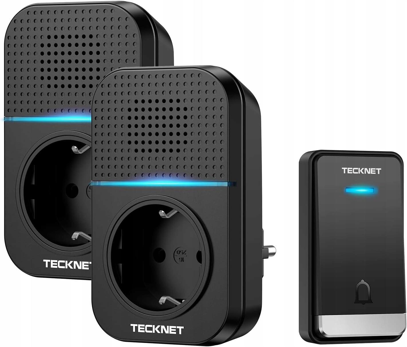 Bezdrátový Samonapájecí Zvonek Se Zásuvkou Dosah 400M Dva Přijímače