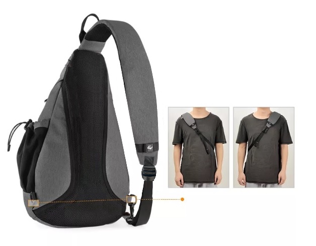 NERKA PLECAK TORBA NA JEDNO RAMIĘ CROSSBODY MIEJSKI MĘSKI SZARY Rodzaj na ramię