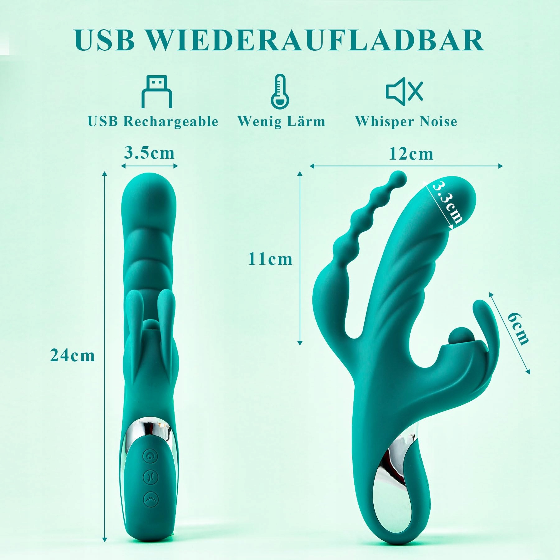 RABBIT Wibrator Dla Kobiet Silikonowy Stymulator Klitorisu i Punktu G — miniatura 6