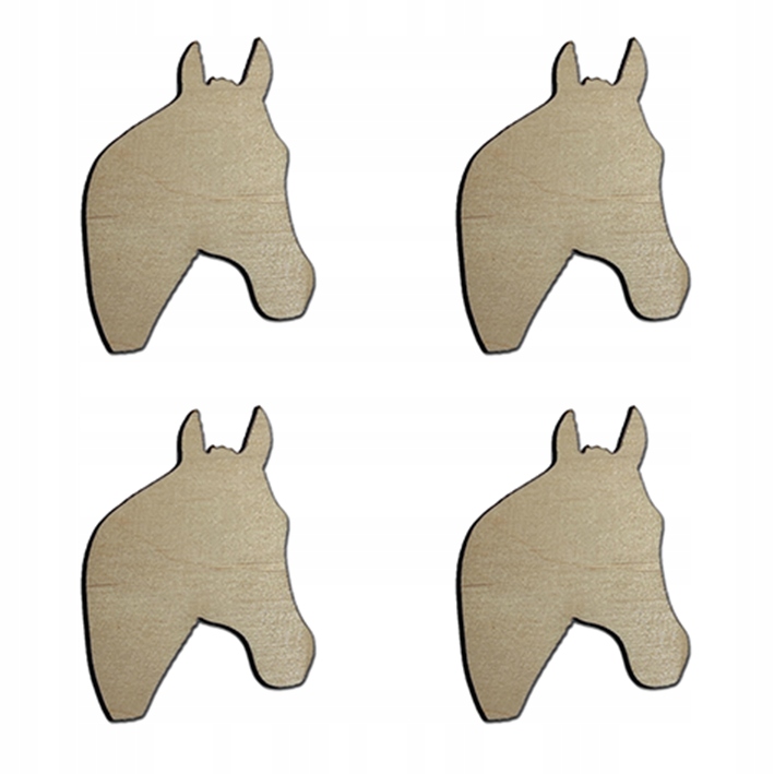 Głowa konia drewniana koń drewniany 4 cm 4 szt
