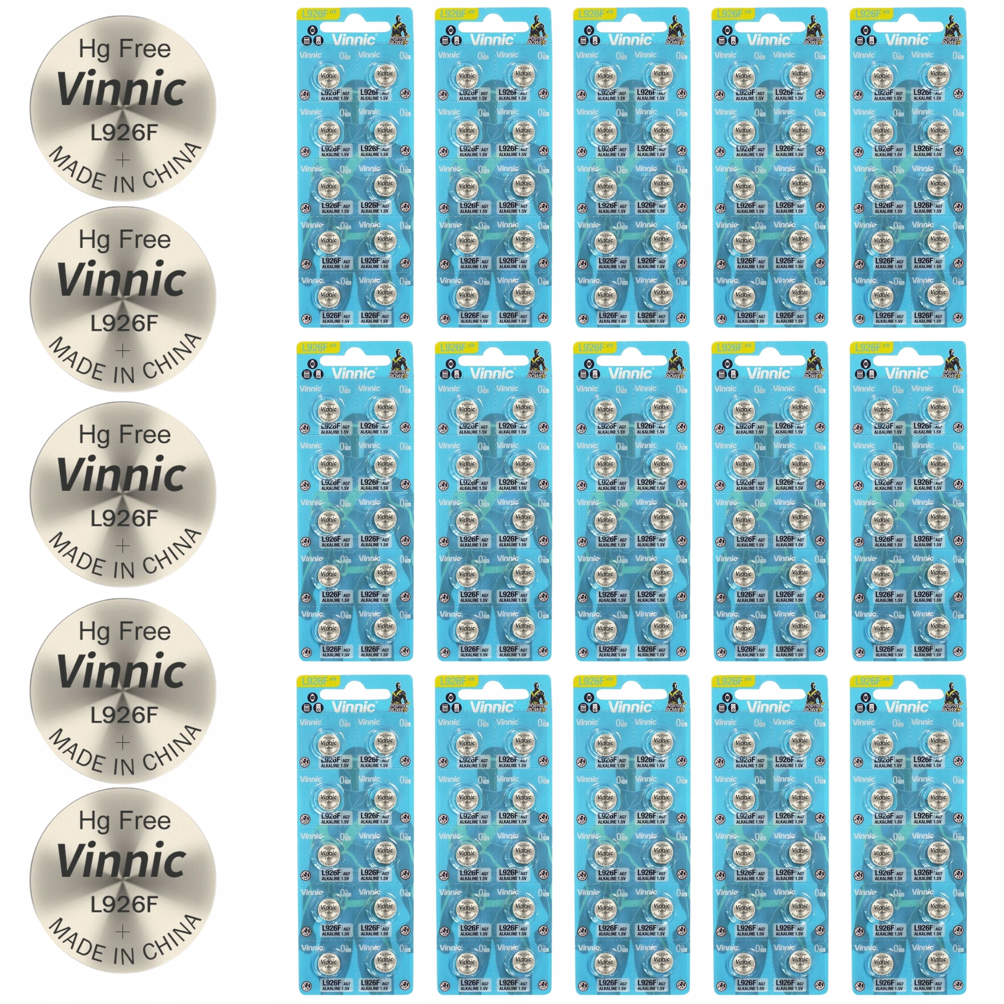 150 Ks Baterie Alkalické Baterie AG7 LR927 G7 LR57 L926F 395 399 SR927