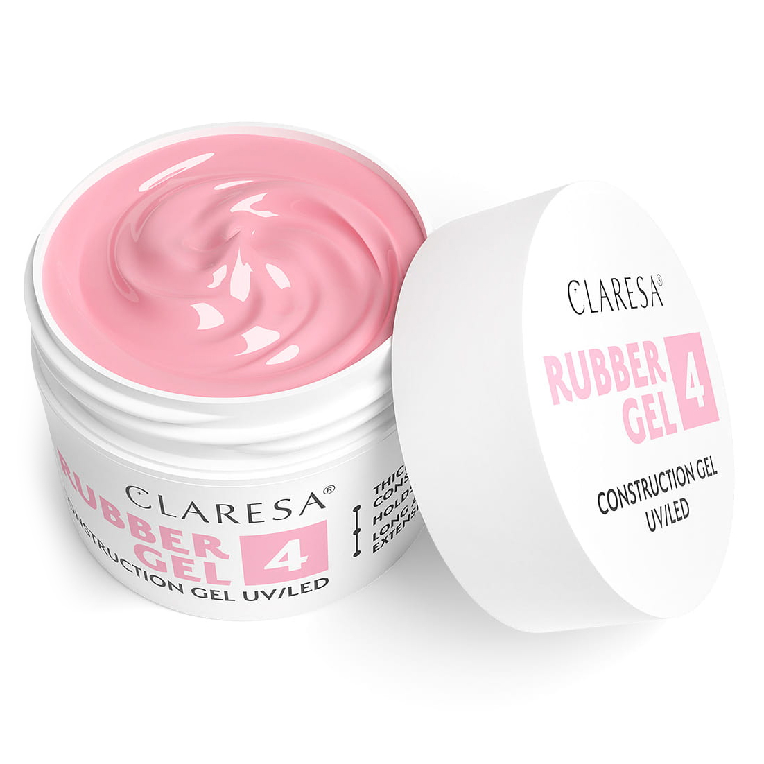 Claresa Stavební Gel na nehty Rubber Gel 90 g Č. 4 Malinová růžová barva