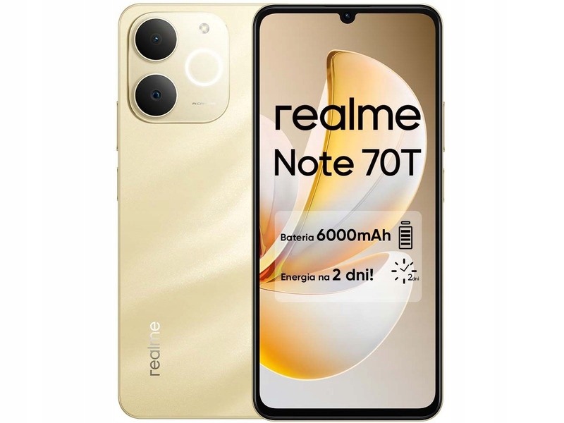 Smartfon Realme Note 70T 4/128GB 6.74” 90 Hz Złoty