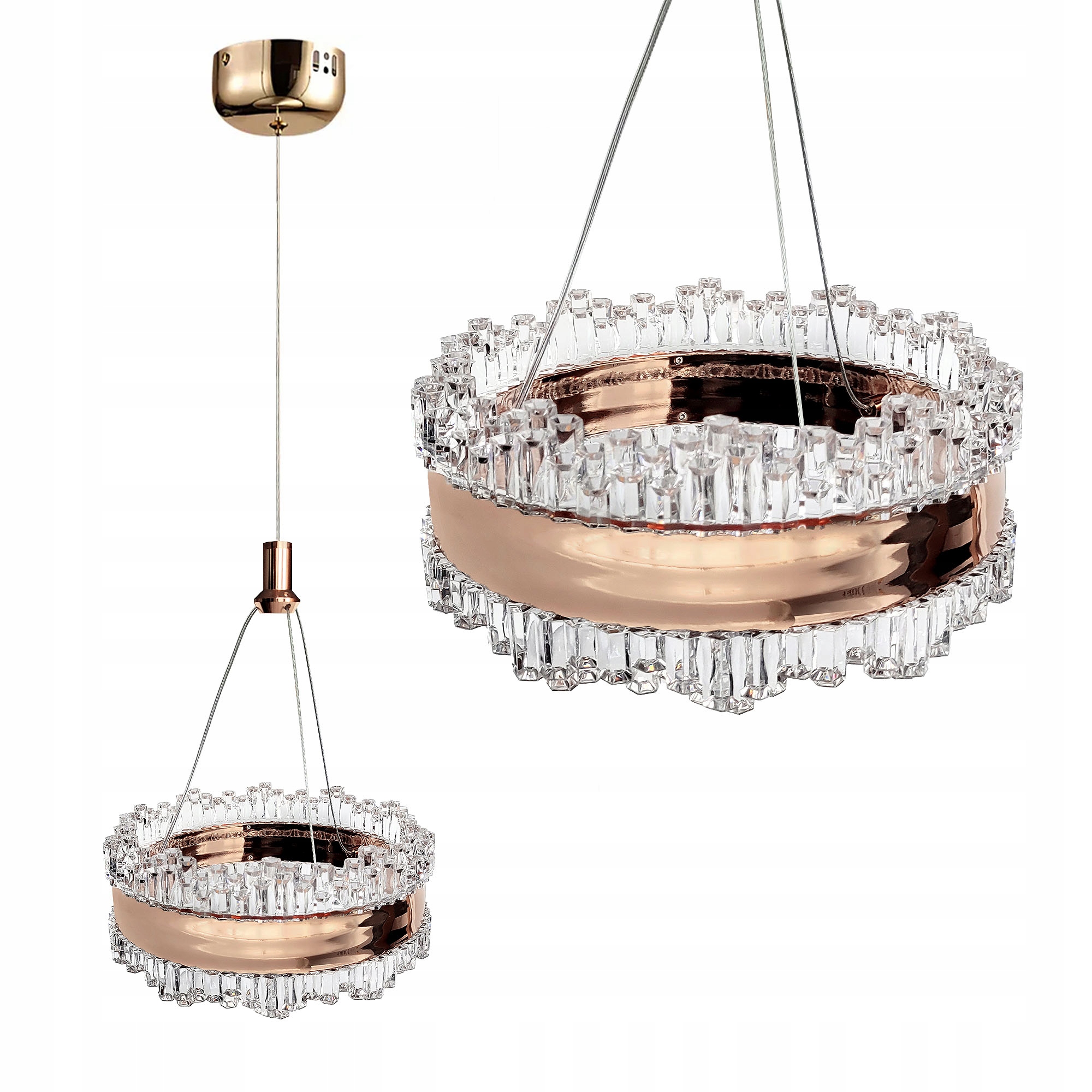 Led Křišťálová Závěsná Lampa LHJ099-CP Zlatá