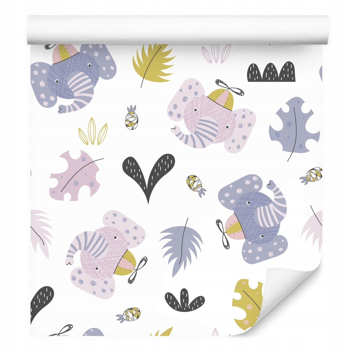 Tapeta Dětské listy Sloni Příroda Dekorace