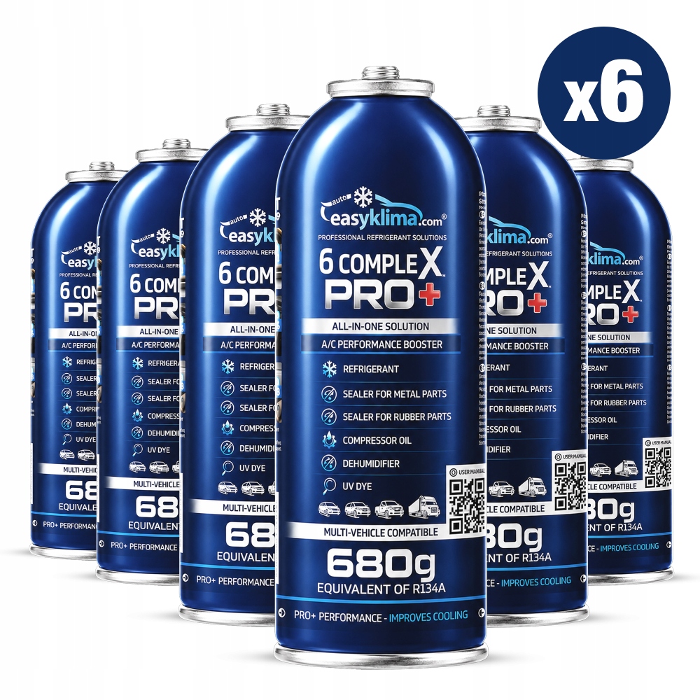 EasyKlima 6CompleX R134a x6 plyn pro klimatizaci, sada pro klimatizaci
