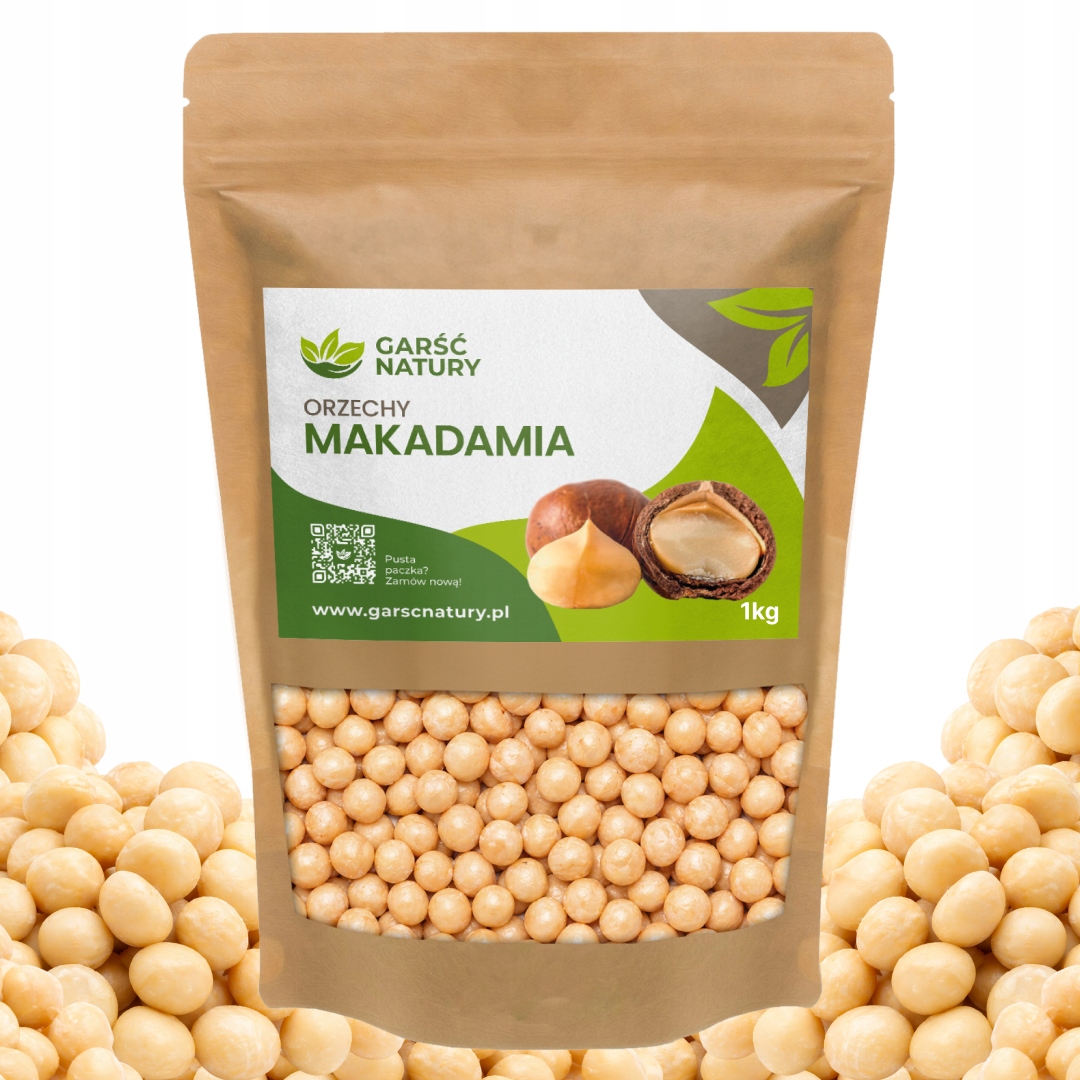 Orzechy Makadamia Całe 1kg Naturalne Orzeszki Zdrowa Przekąska 1000 g