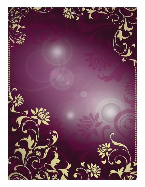 Fototapeta Zlaté květy purpurový ornament vinylová 184x254 lepidlo