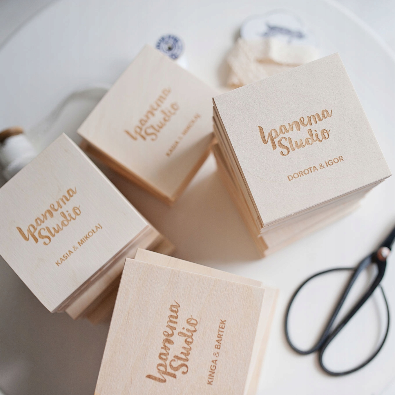 Drewniane pudełko box na obrączki, podziękowanie, 10x10