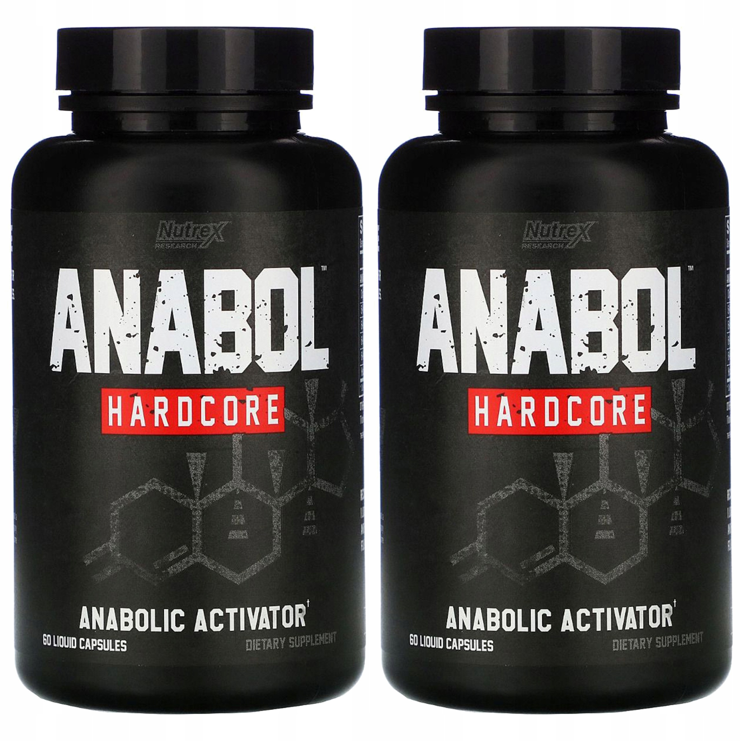 2x Booster Testosteronu Anabol Hardcore 60 kapslí Anabolická Síla Nutrex