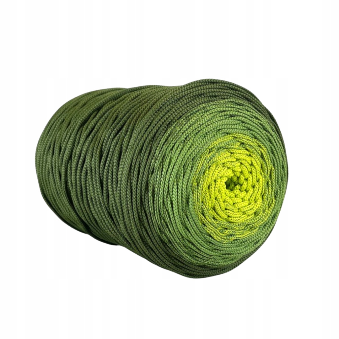 Polyesterová šňůra Ombre khaki/avokádová/limetková 3 mm – 260 m