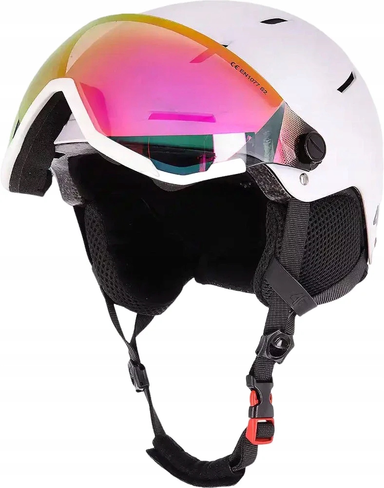 Kask Narciarski Z Goglami Dziecięcy 4F Zimowy Narty Snowboard M 55CM- 58CM
