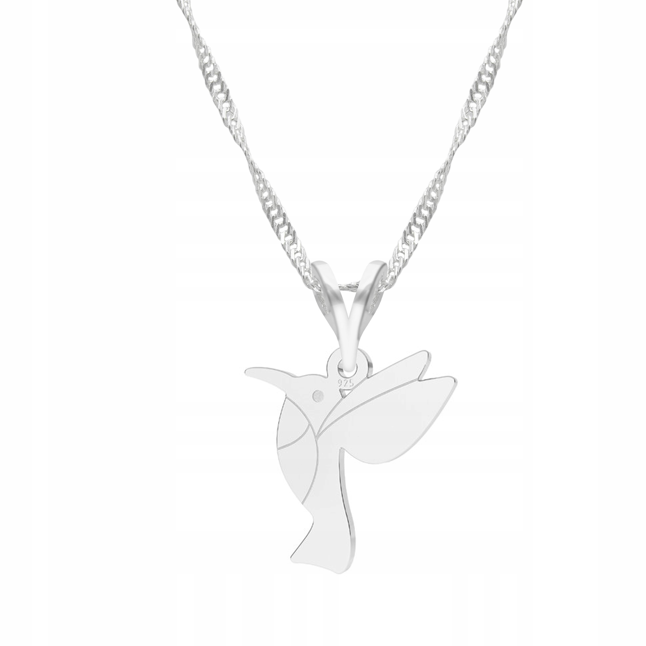 Stříbrný řetízek náhrdelník 925 Pták Kolibřík