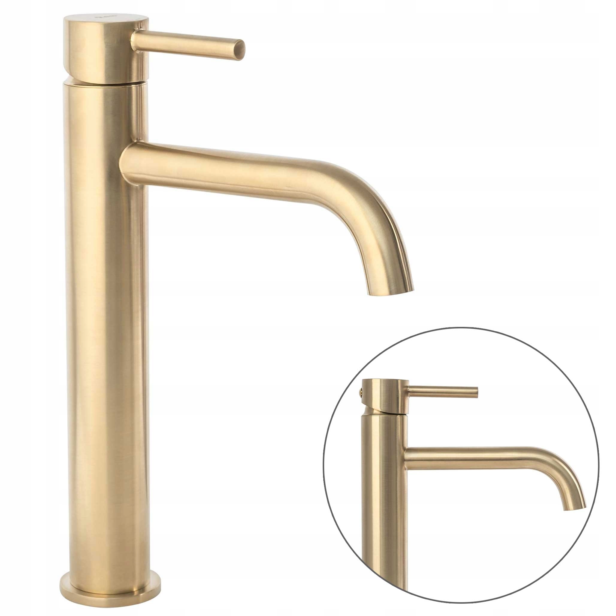 Umývadlová batéria Zlatá Kartáčovaná Matná Vysoká Stojaca Rea Lungo Gold