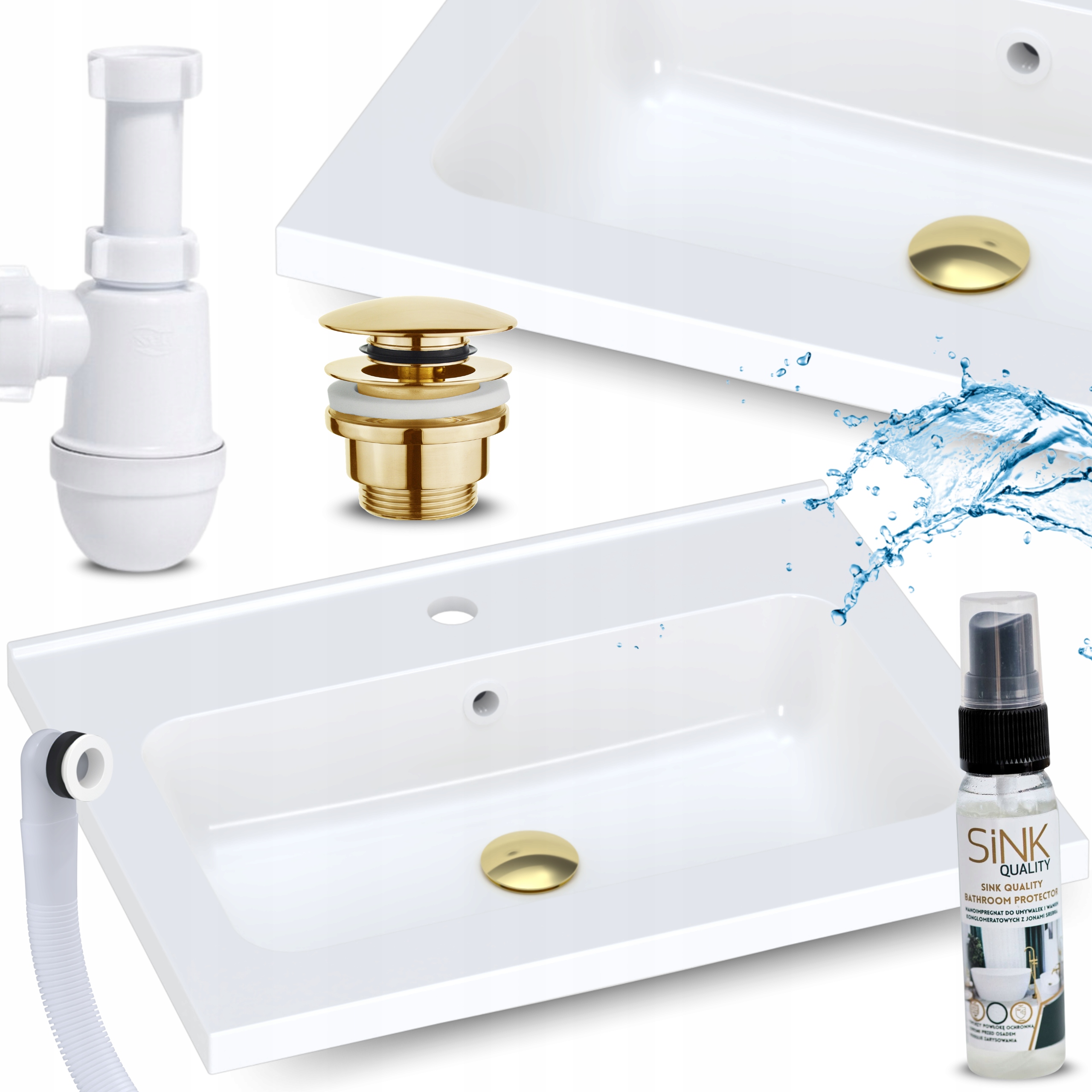 Umyvadlo 60 zapuštěné do desky do koupelny dolomitové S Otvorem Pro Baterii