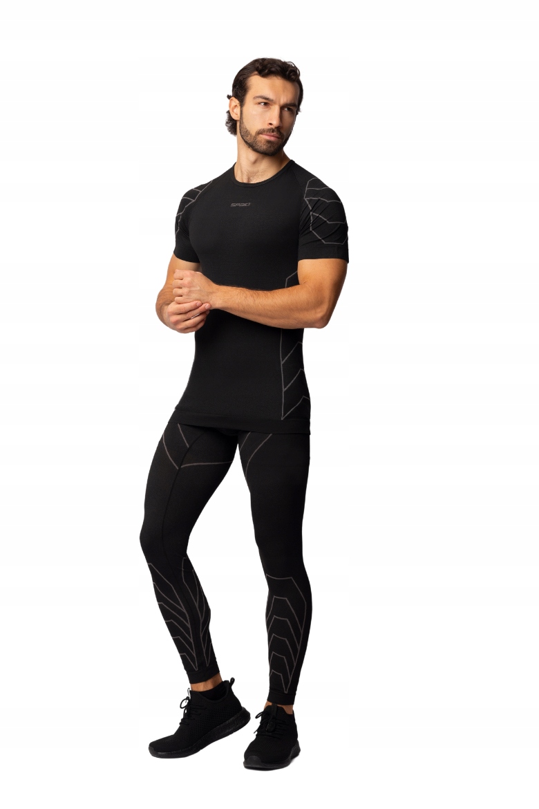 Spodnie legginsy termoaktywne motocyklowe SPAIO Rapid czarne szare XXL Rozmiar XXL
