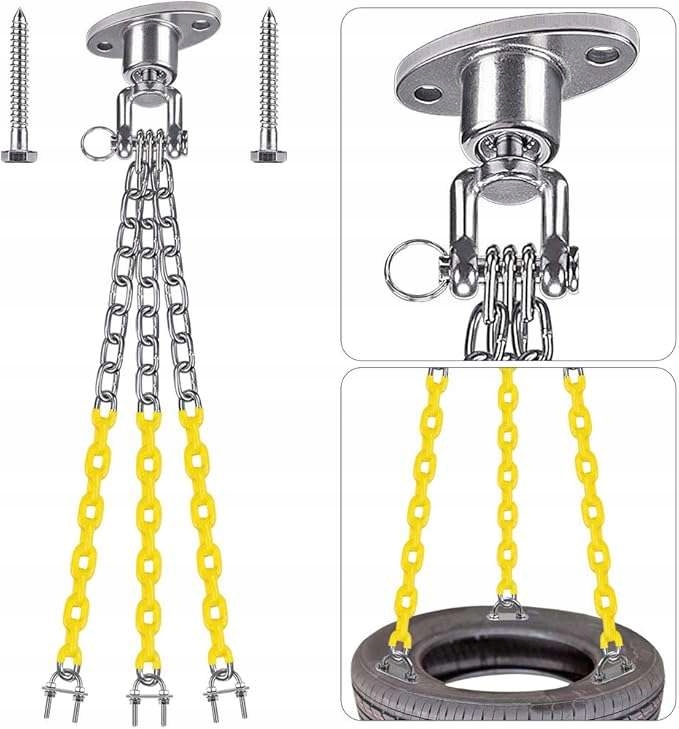 Stropní upevnění, sada pro zavěšení houpačky se 3 řetězy, do 315 kg