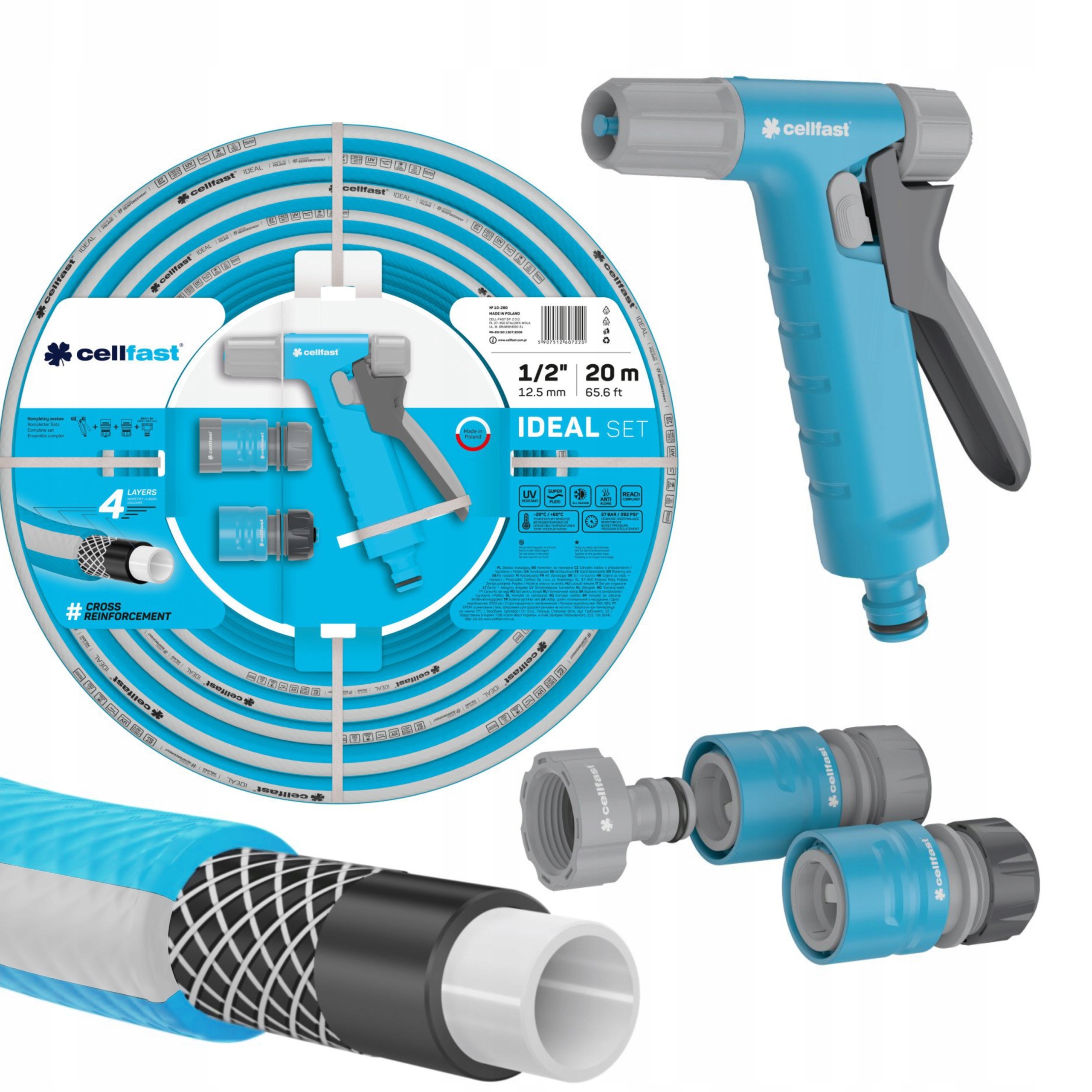 CELLFAST ZESTAW ZRASZAJĄCY IDEAL ROZMIAR: 1/2" DŁUGOŚĆ: 20m C10-280