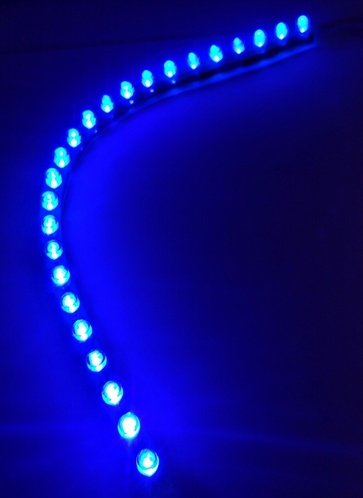 2× BOCZNA LISTWA HERMETYCZNA LED 12V 24CM -NIEBIESKA GIĘTKA