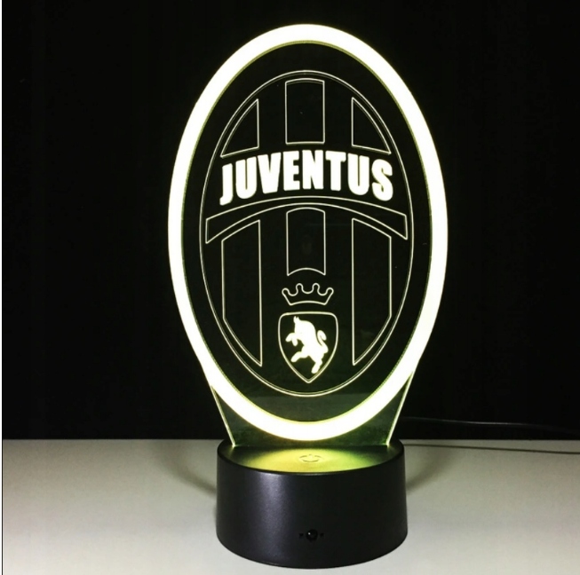Lampka Nocna Imię JUVENTUS KLUB LED 3D Grawer EAN (GTIN) 5903457878916