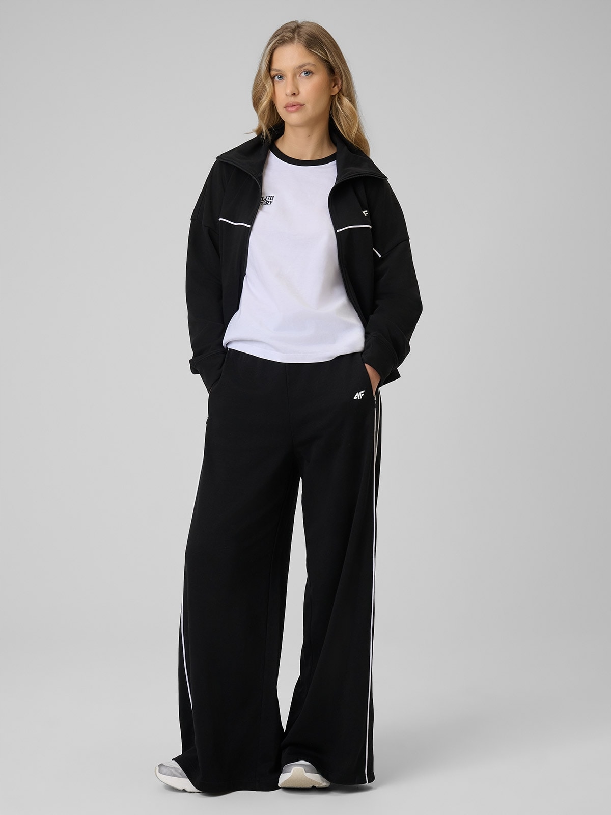 4F Dámské Tepláky Černé Široké Pohodlné XL